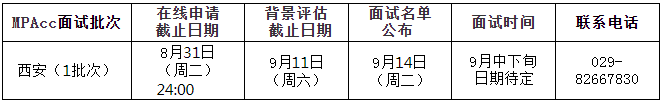 2022年西安交通大學MPAcc提前面試時間安排